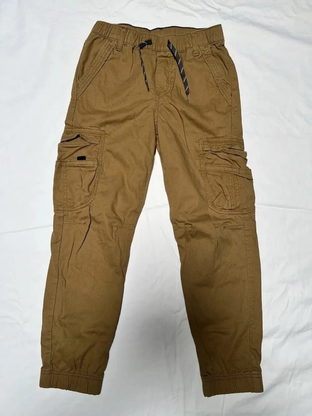 Wrangler Boys Cargo Pants Size 12 Regular Khaki Tan Adjustable Waist Bottoms